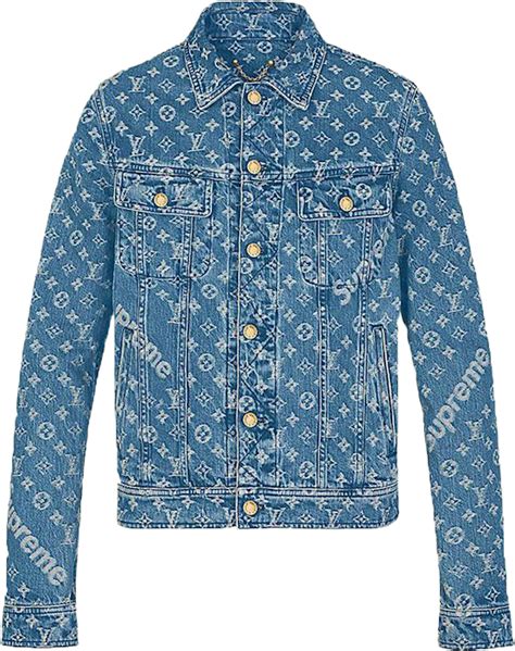 Supreme x Louis Vuitton Jacquard Denim Trucker Jacket Blue